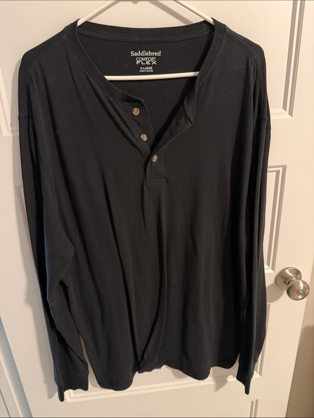 Saddlebred Black Long-Sleeve Henley Top